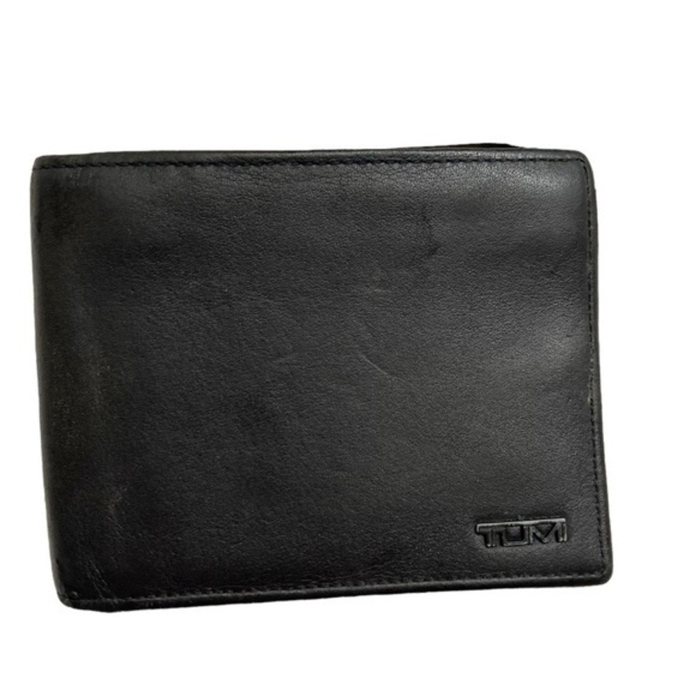 Tumi black leather mens wallet